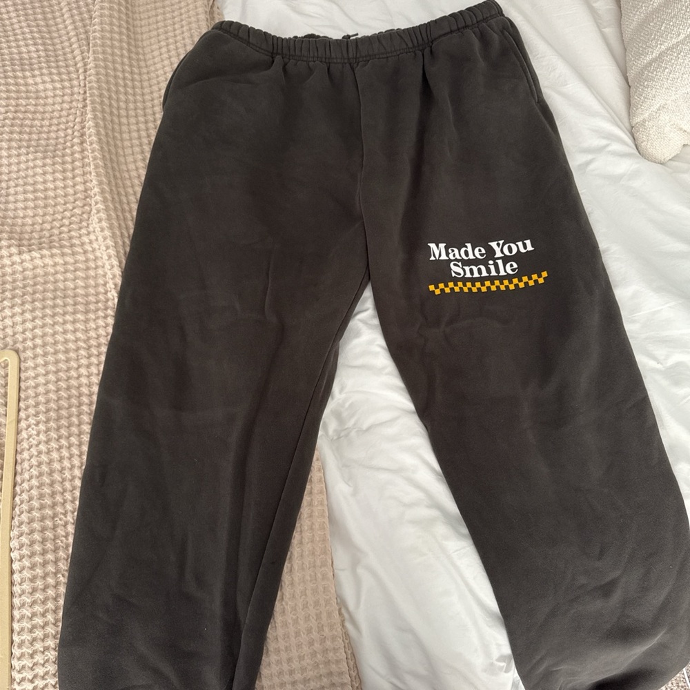 Black Joggers with Yellow Print